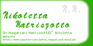 nikoletta matriszotto business card